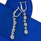 0.97 CT Long Diamond Flower Drop Earrings